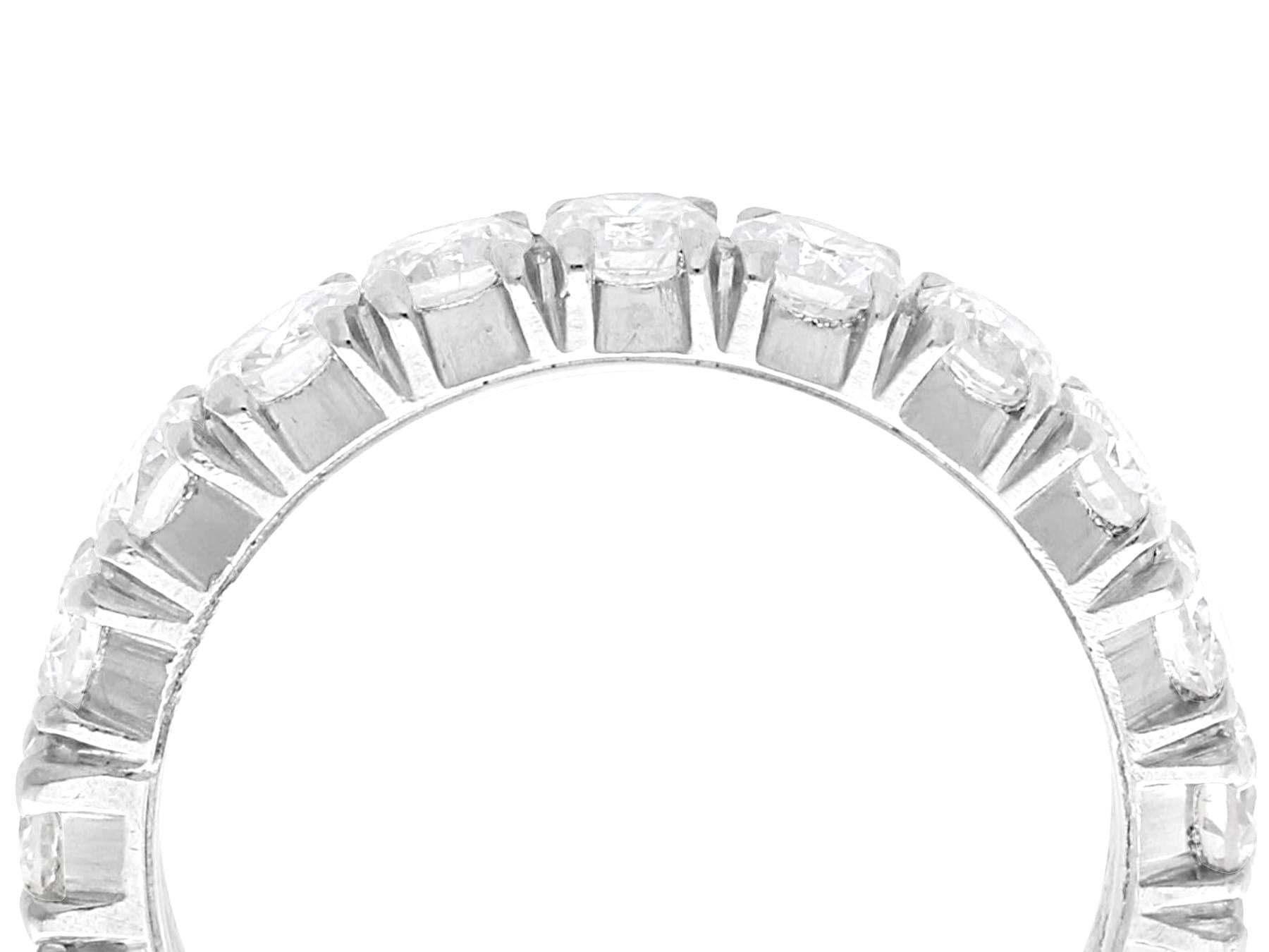 A fine and impressive vintage 1950's 1.80 carat diamond platinum full eternity ring; part of our diverse diamond jewellery and estate jewelry collections.

This stunning, fine and impressive 1950s diamond eternity band has been crafted in