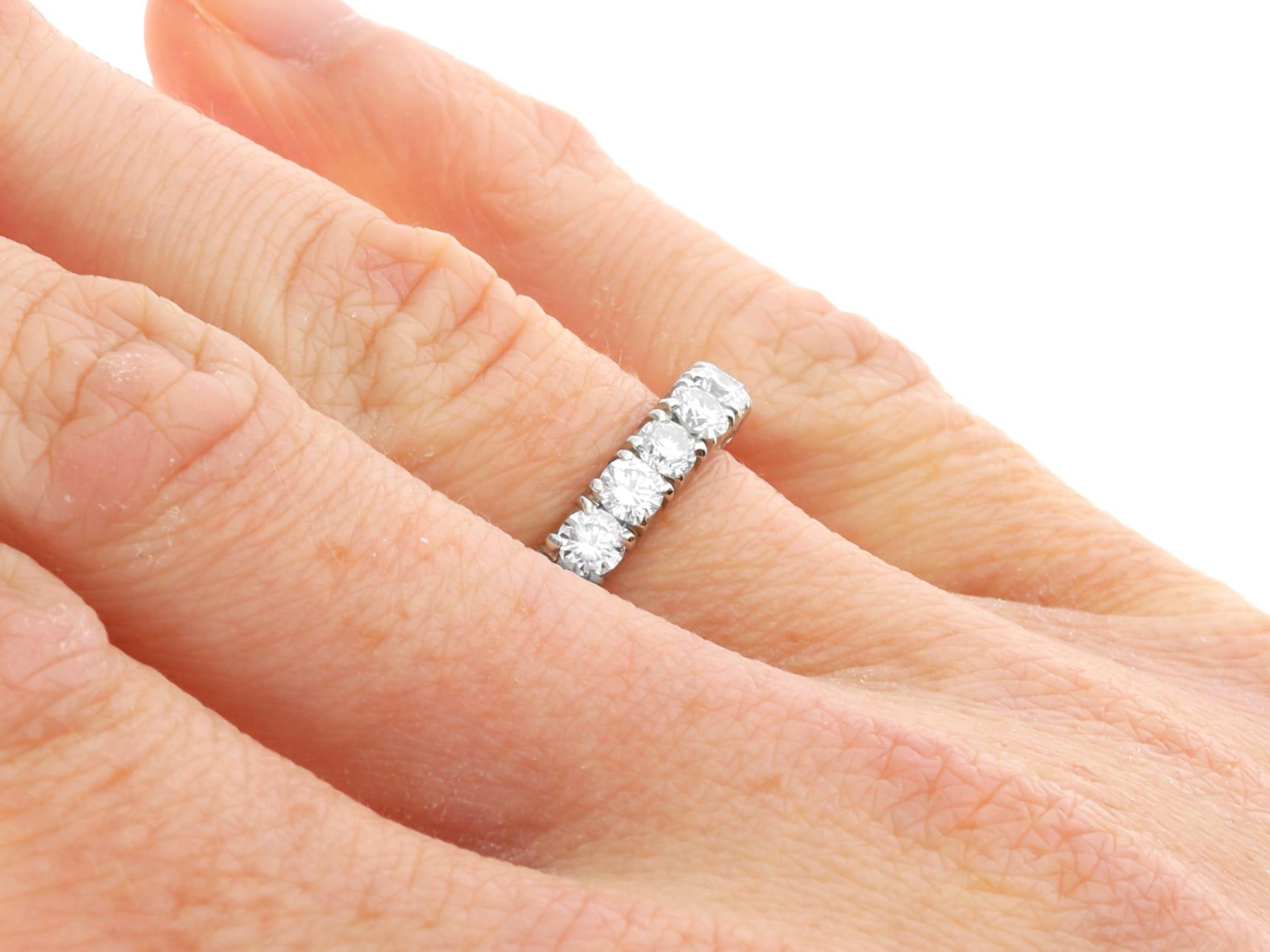 Vintage 1.80 Carat Diamond and Platinum Full Eternity Ring For Sale 2