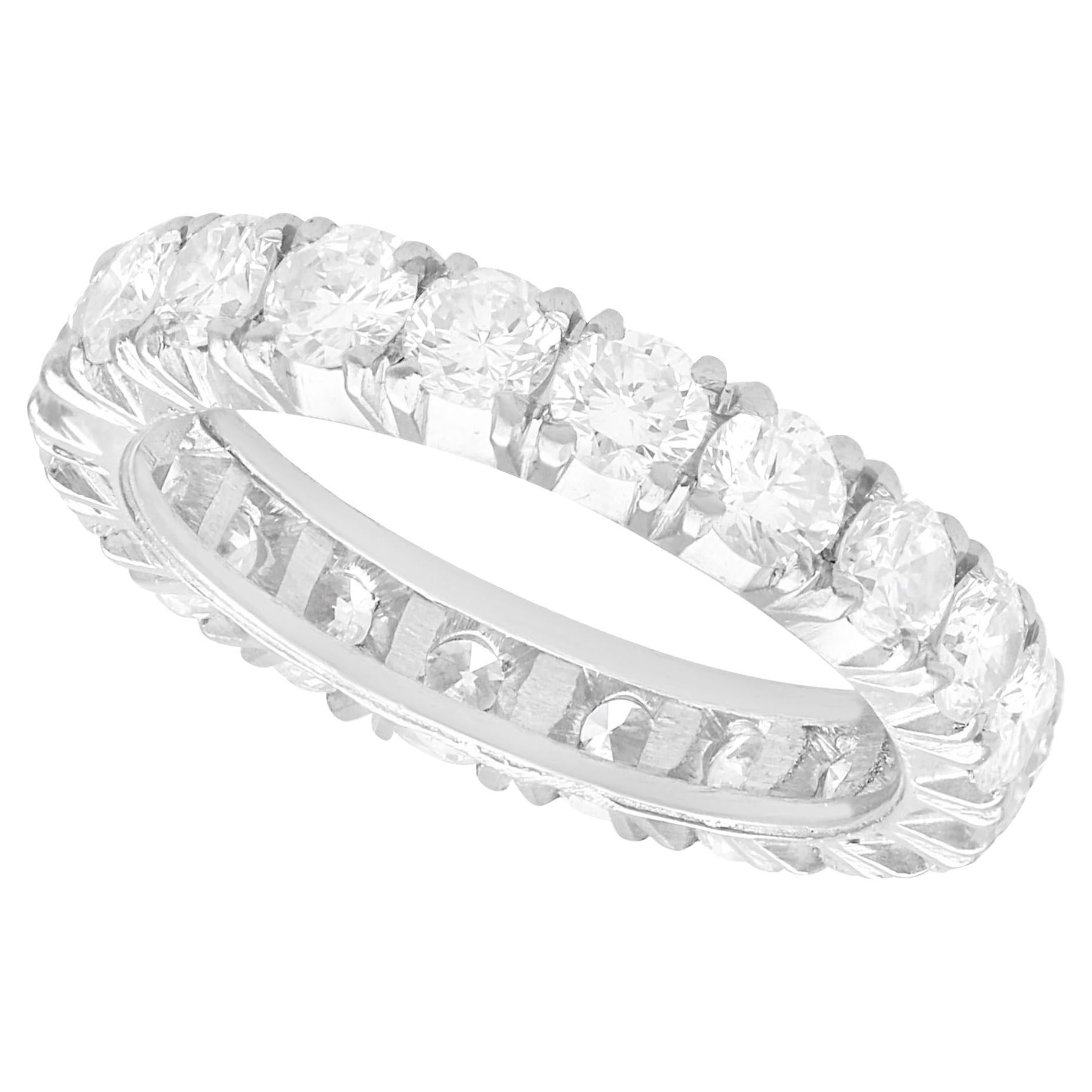 Vintage 1.80 Carat Diamond and Platinum Full Eternity Ring For Sale