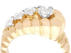 Vintage 1.80 Karat Diamond and 18K Yellow Gold Cocktail Ring