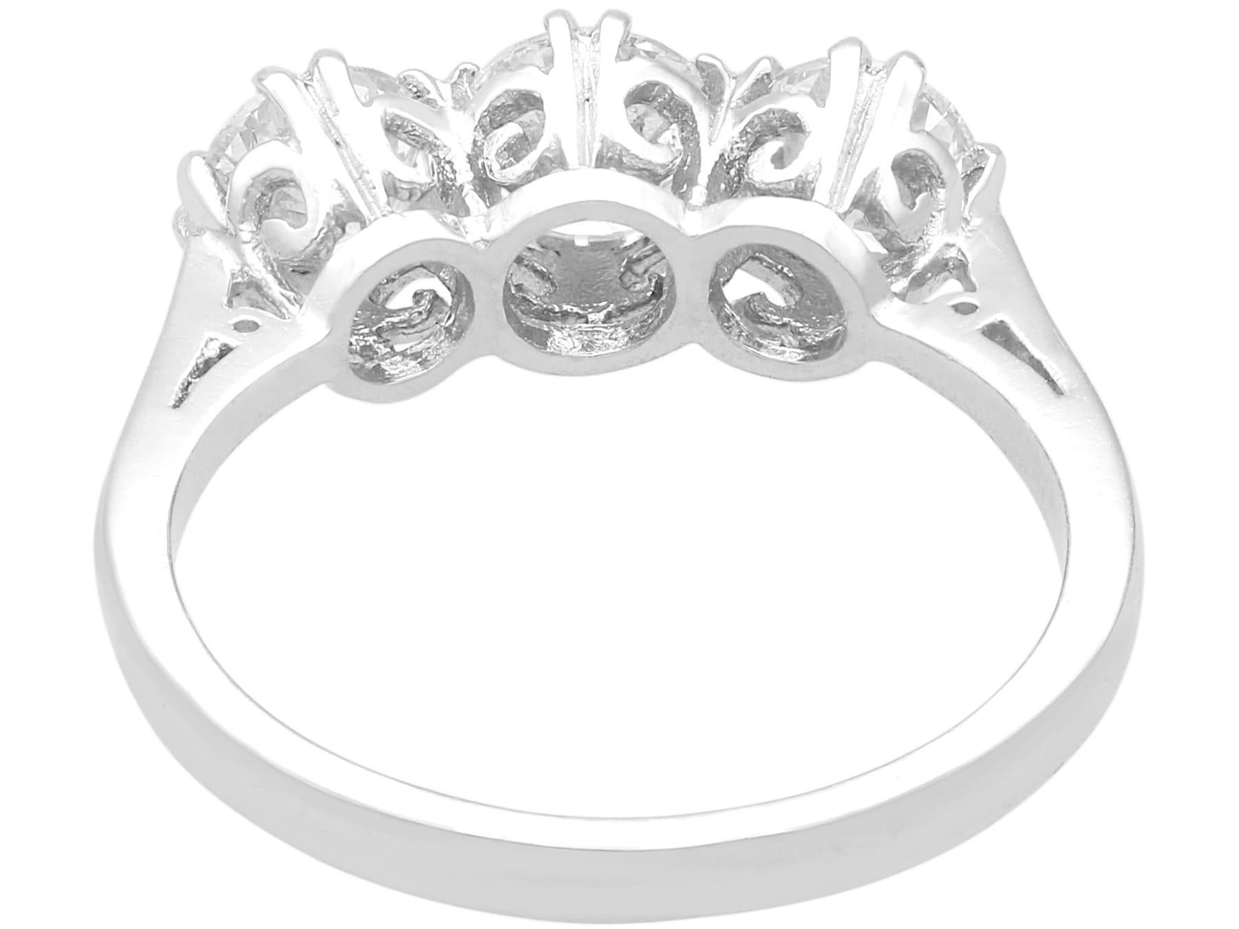 Women's or Men's Vintage 1.81 Carat Diamond and Platinum Trilogy Ring Circa 1945 For Sale