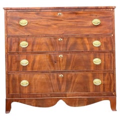 Vintage 1810 Federal Period Hepplewhite Flame Mahogany Chest of Drawers
