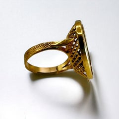 Vintage 1818 Louis XVIII 20 Francs 21K Gold Coin Ring