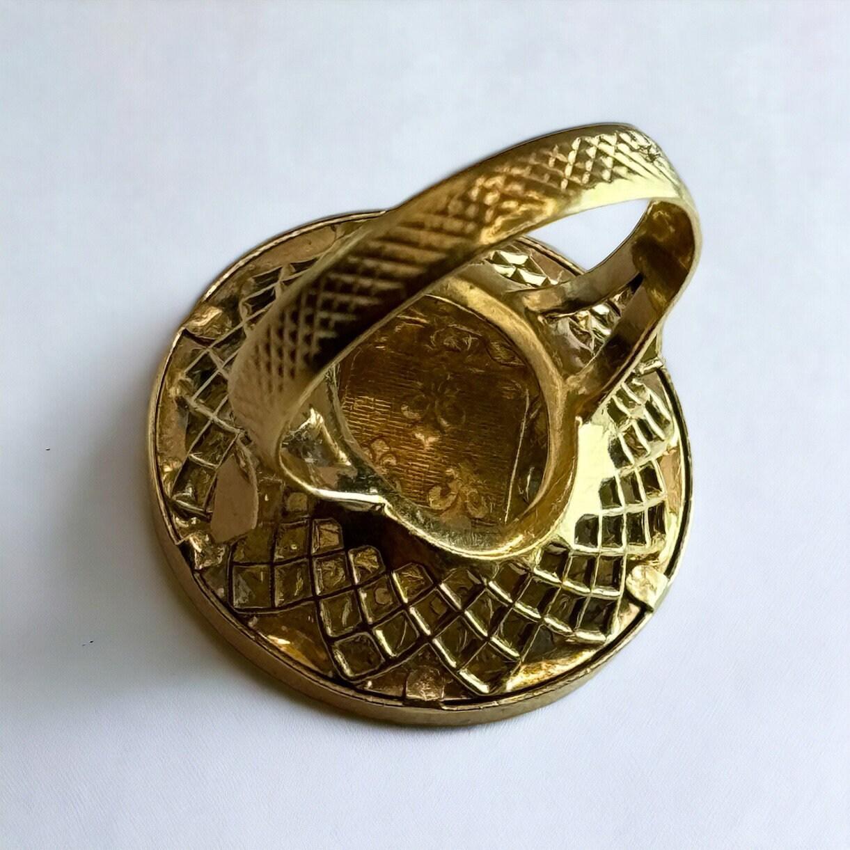 Vintage 1818 Louis XVIII 20 Francs 21K Gold Coin Ring For Sale 1