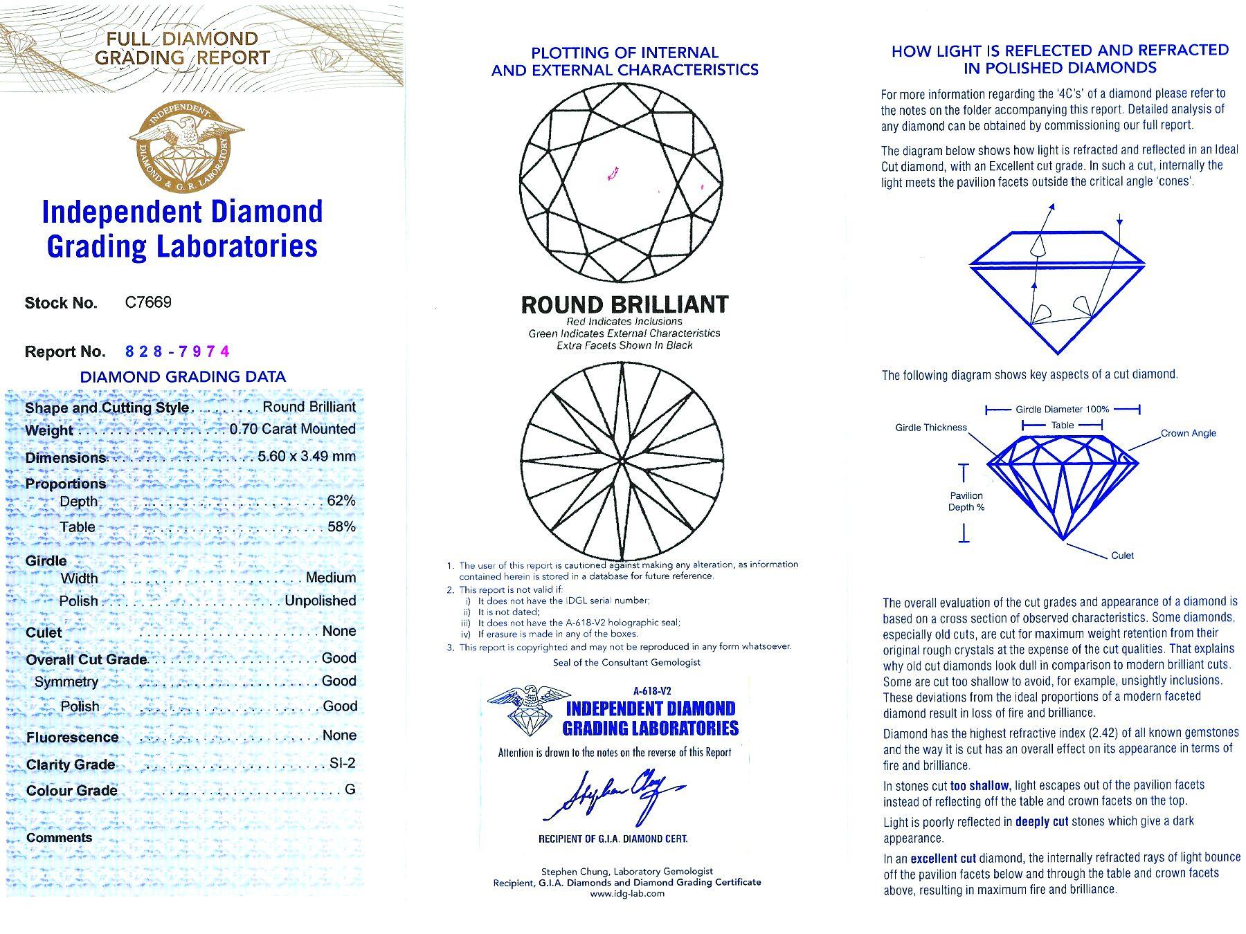 Trilogie-Ring aus 18 Karat Weißgold mit 1,82 Karat Diamant im Angebot 6