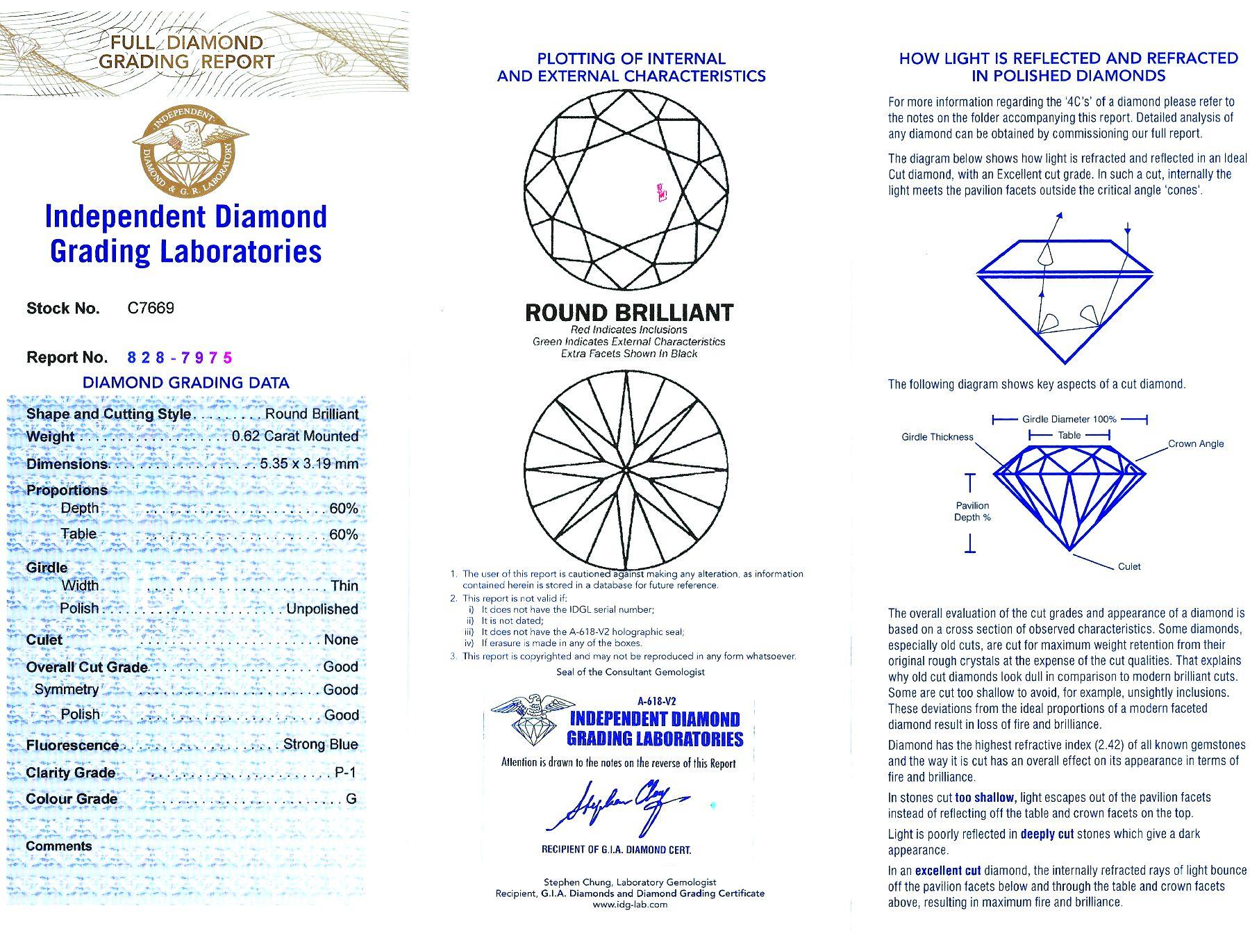 Trilogie-Ring aus 18 Karat Weißgold mit 1,82 Karat Diamant im Angebot 7