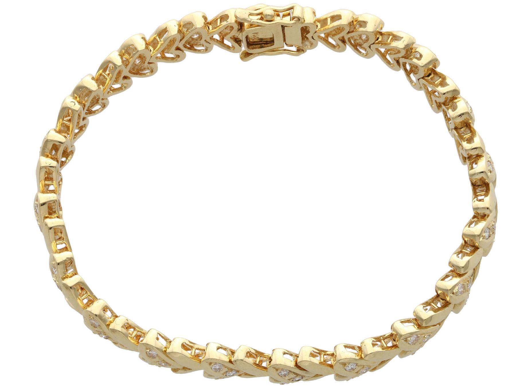 Armband aus Gelbgold mit 1,82 Karat Diamanten im Vintage-Stil, um 1980 für Damen oder Herren im Angebot