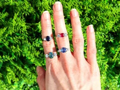 Vintage 1.83 Carat Sapphire and 0.66 Carat Pear Diamond Platinum Ring Circa 1980