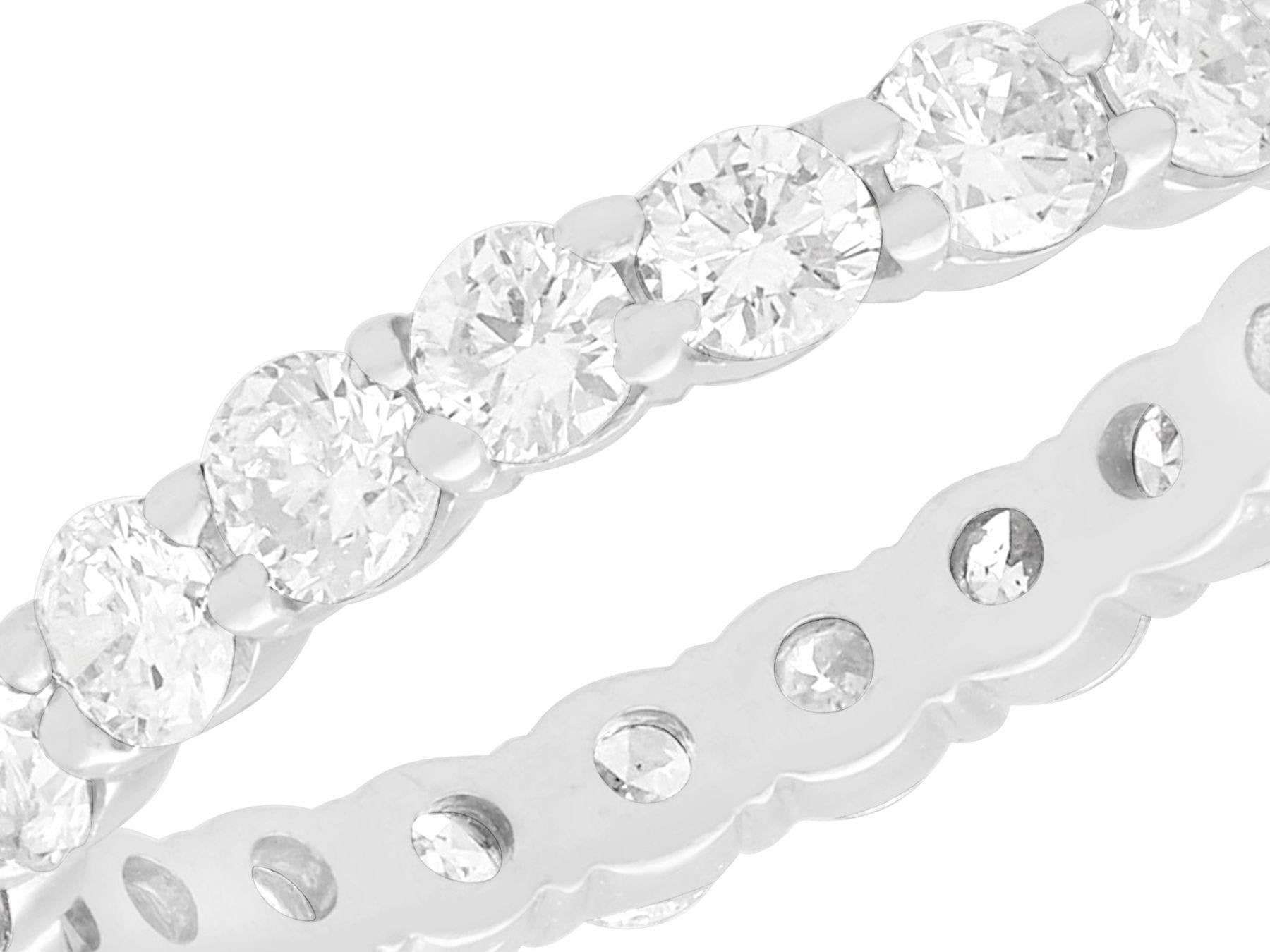 Brilliant Cut Vintage 1.84 Carat Diamond White Gold Full Eternity Engagement Ring For Sale