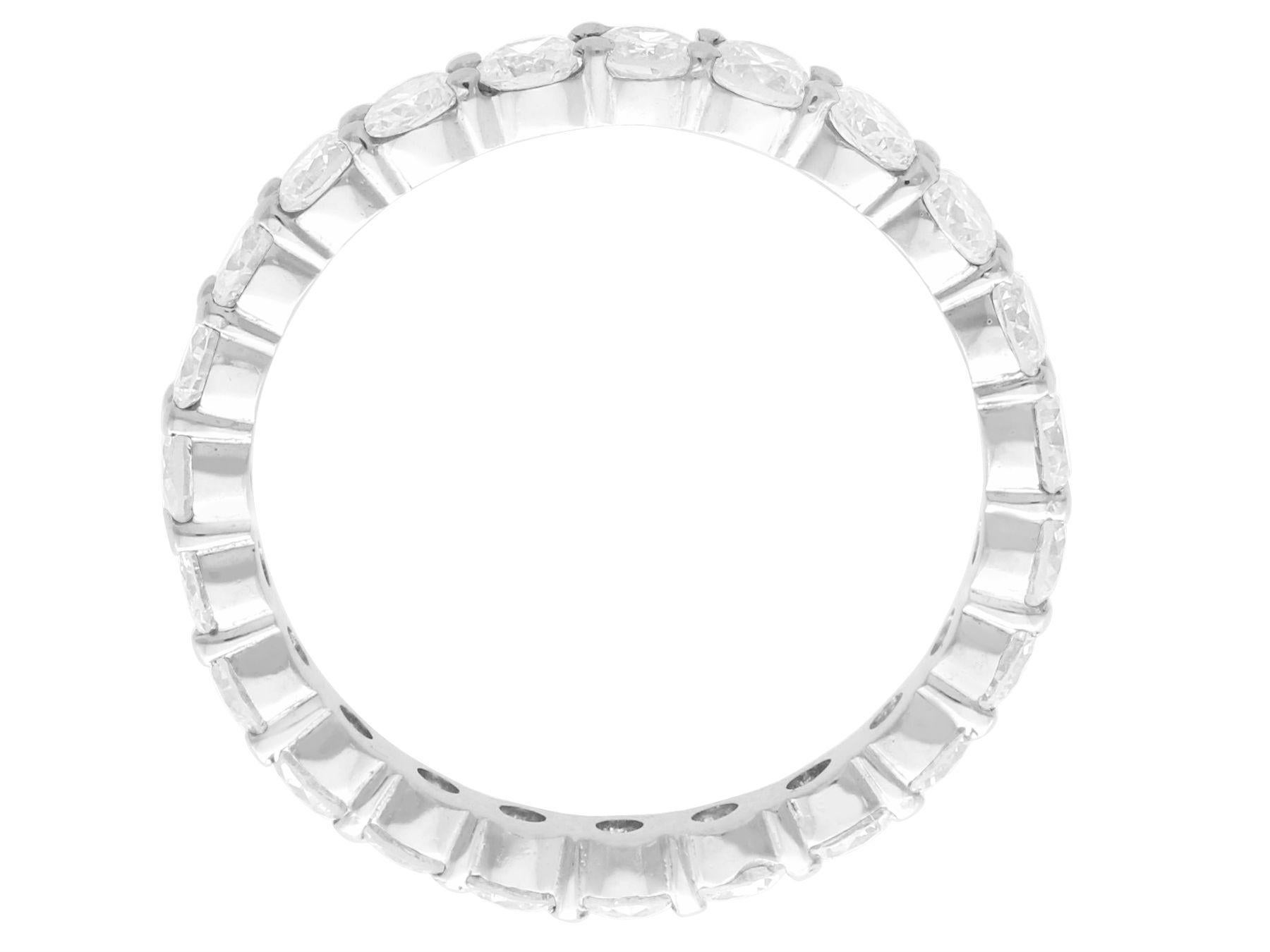 Women's or Men's Vintage 1.84 Carat Diamond White Gold Full Eternity Engagement Ring For Sale