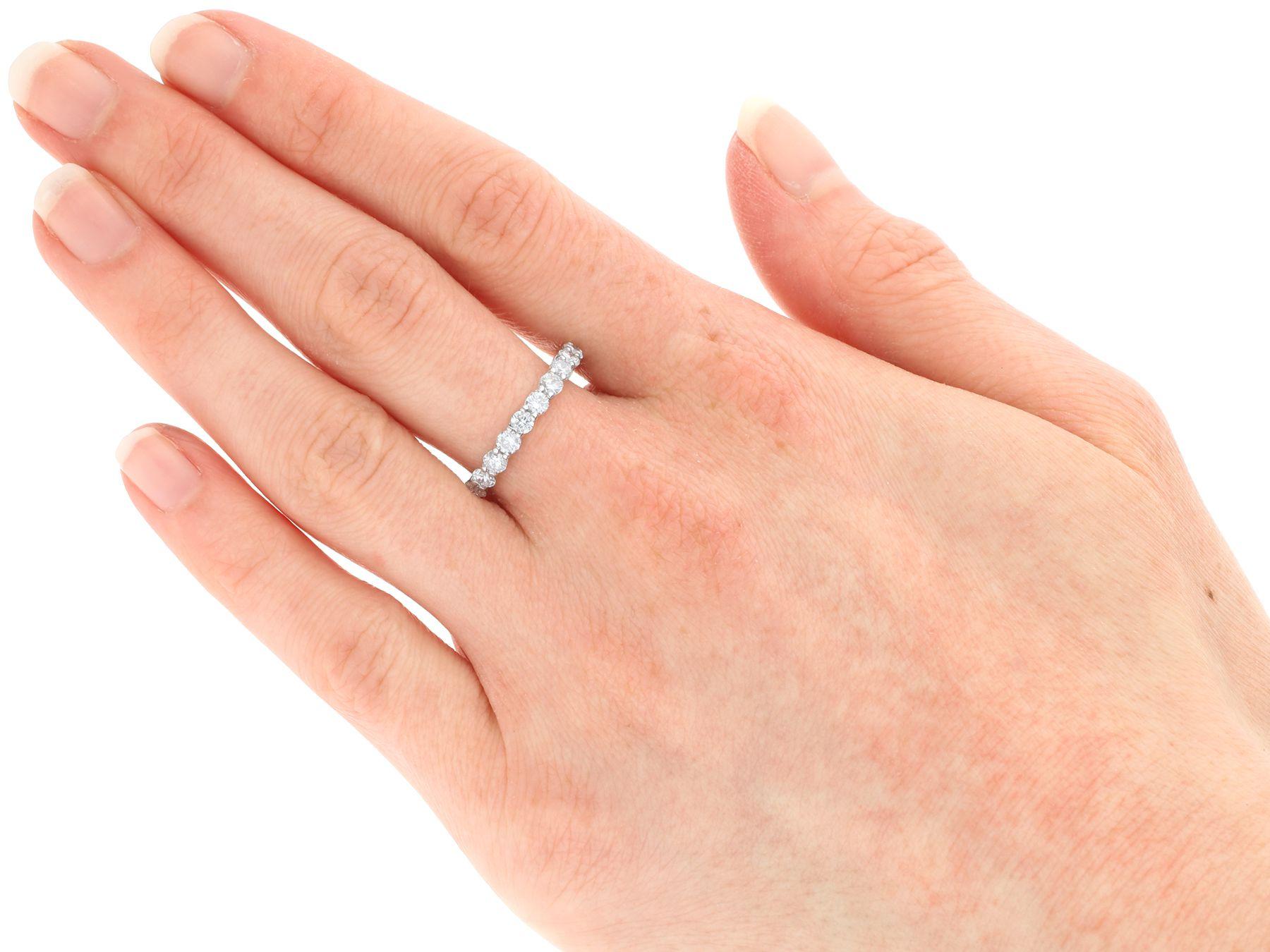 Vintage 1.84 Carat Diamond White Gold Full Eternity Engagement Ring For Sale 1