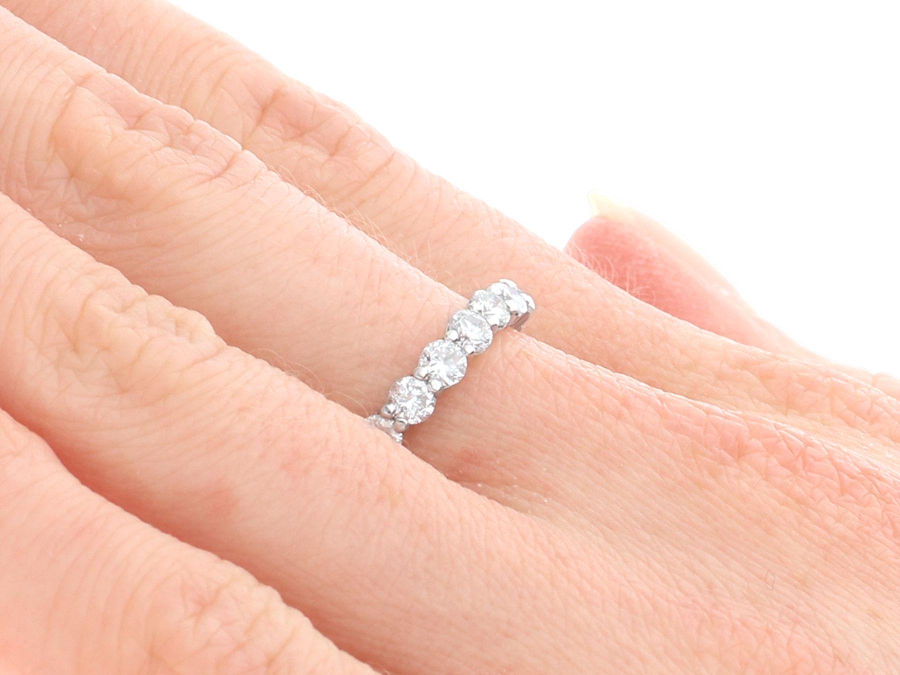 Vintage 1.84 Carat Diamond White Gold Full Eternity Engagement Ring For Sale 2