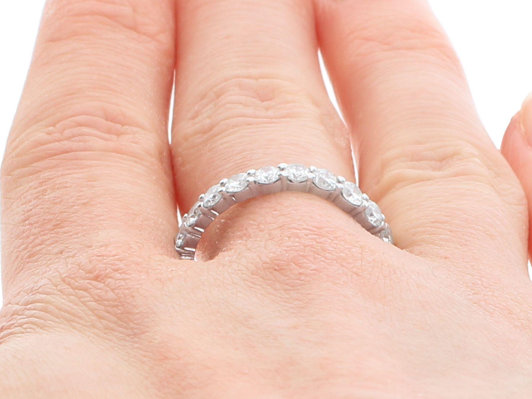 Vintage 1.84 Carat Diamond White Gold Full Eternity Engagement Ring For Sale 3