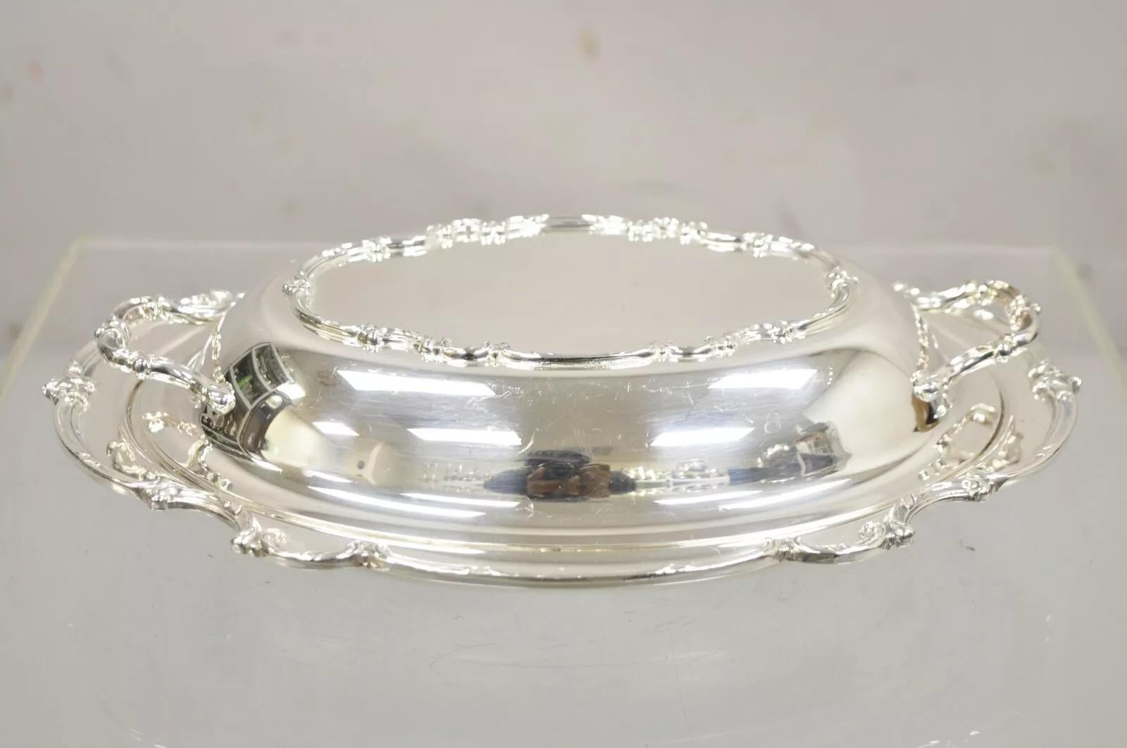 Vintage 1847 Rogers Bros. Plato para verduras con tapa chapado en plata reflectante en venta 5