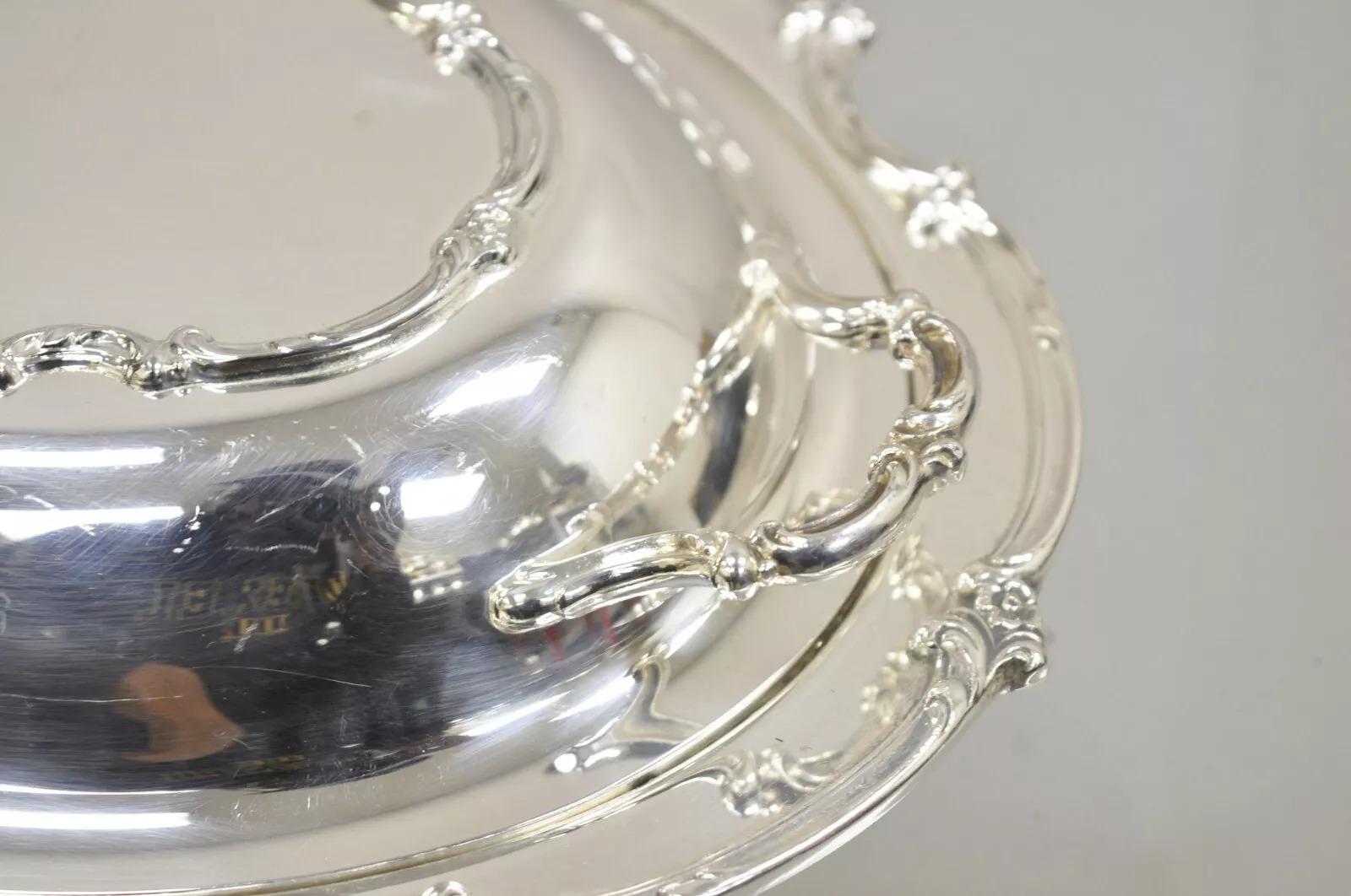 Vintage 1847 Rogers Bros. Plato para verduras con tapa chapado en plata reflectante Desconocido en venta