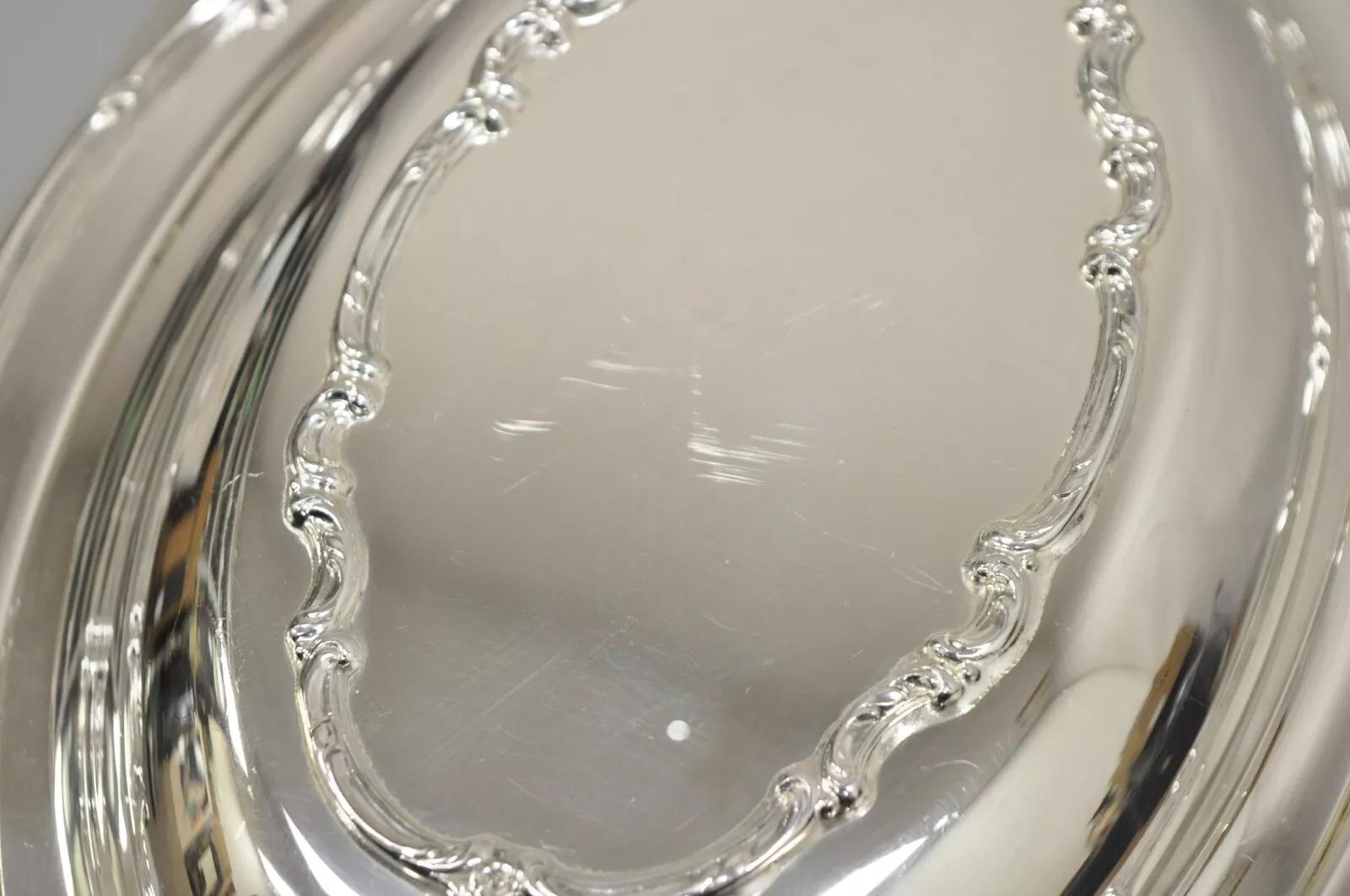 Vintage 1847 Rogers Bros. Plato para verduras con tapa chapado en plata reflectante siglo XX en venta