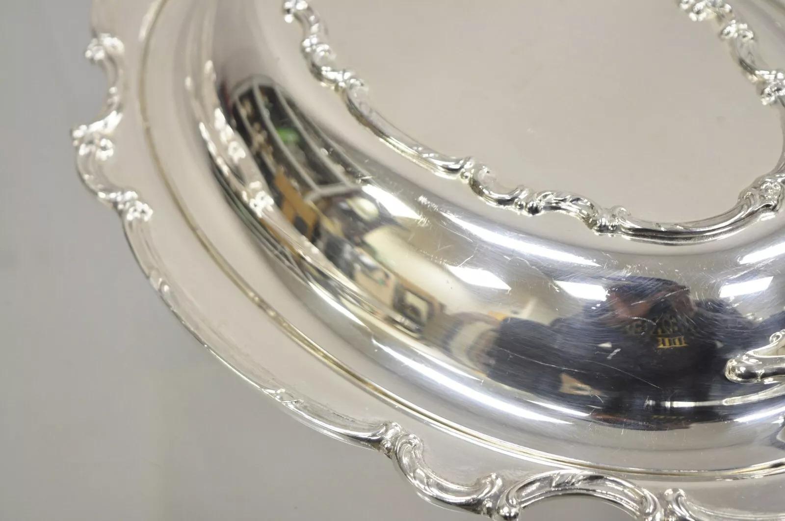 Vintage 1847 Rogers Bros. Plato para verduras con tapa chapado en plata reflectante en venta 2
