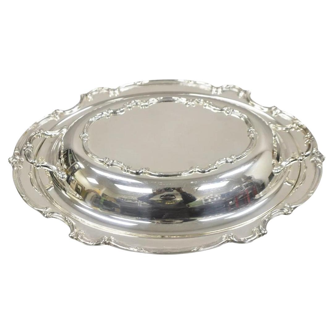 Vintage 1847 Rogers Bros. Plato para verduras con tapa chapado en plata reflectante en venta