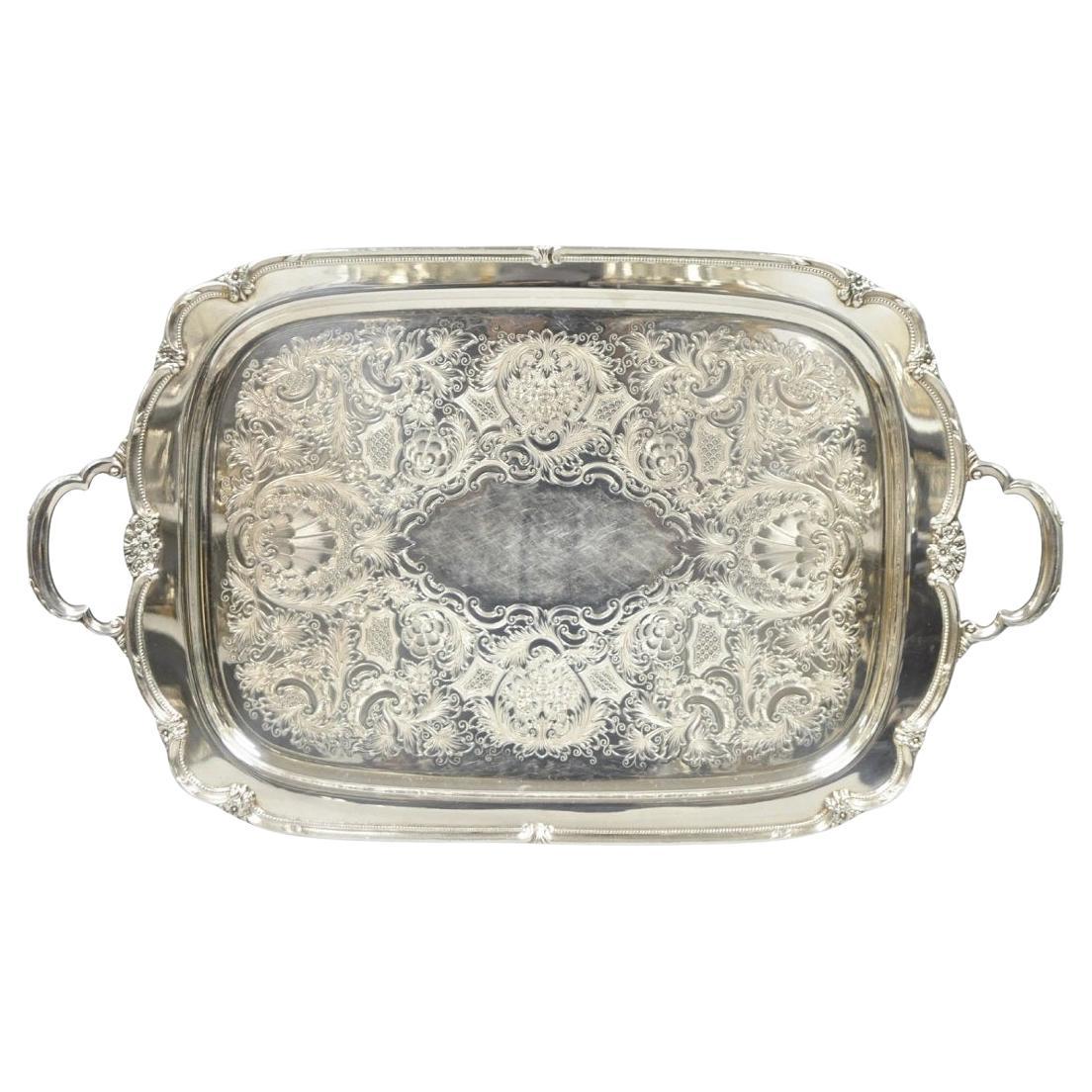 Vintage 1847 Rogers Bros "Remembrance" 9892 Versilbertes Serviertablett Tablett