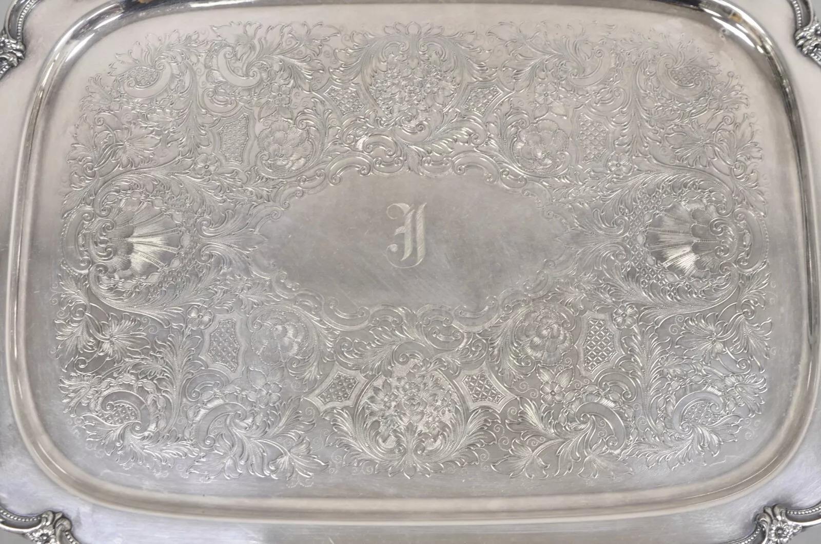 Bandeja de servir chapada en plata Vintage 1847 Rogers Bros Remembrance 9898 Desconocido en venta
