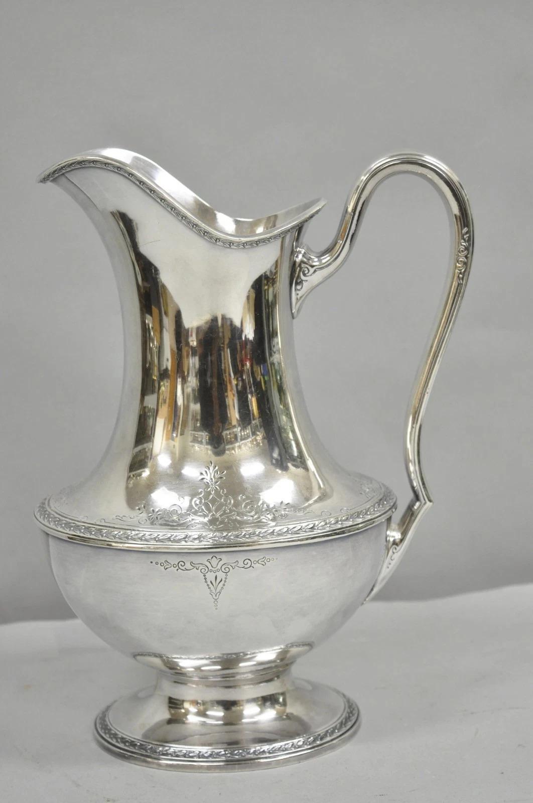 Vintage 1847 Rogers Bros. Silver Plated Argosy Victorian Water Pitcher im Angebot 5