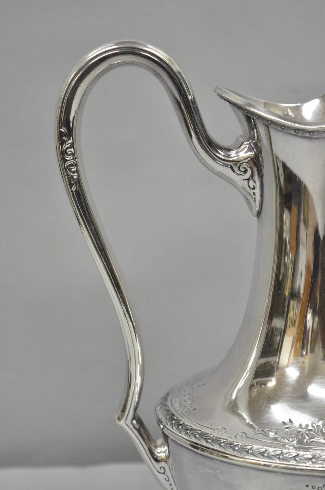 Vintage 1847 Rogers Bros. Silver Plated Argosy Victorian Water Pitcher im Zustand „Gut“ im Angebot in Philadelphia, PA