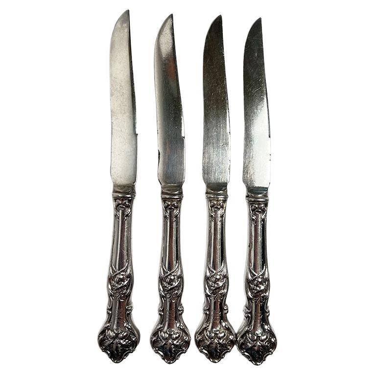 Vintage 1847 Rogers Brothers Silver Plate Hollow Handle Knives - Set of 4 For Sale
