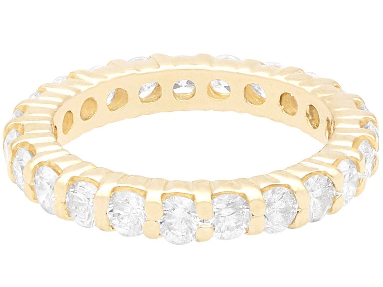 Vintage 1.84ct Diamond and 14ct Yellow Gold Full Eternity Ring For Sale ...