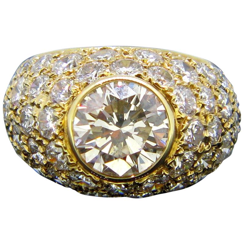 Vintage 1.85 Carat Diamond Yellow Gold Ring