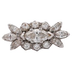 Vintage 1.85 Carat Marquise Cut Diamond Cocktail Platinum East-West Ring
