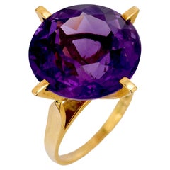 Vintage 18,50 Karat Amethyst 18k Gelbgold Cocktail Ring
