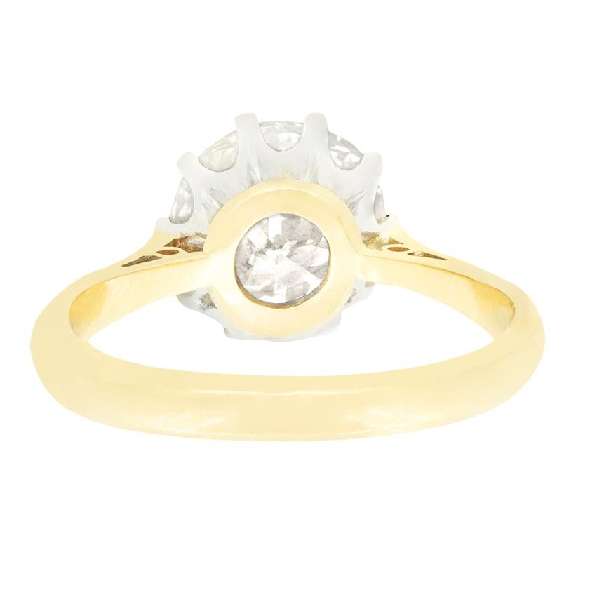 Anello solitario di diamanti d'epoca da 1,85 carati, anni '50 circa In condizioni buone in vendita a London, GB
