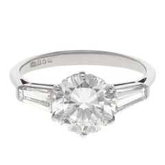 Vintage 1.85ct Diamond Three-Stone Ring in Platinum