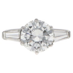 Vintage 1.85ct Diamond Three-Stone Ring in Platinum