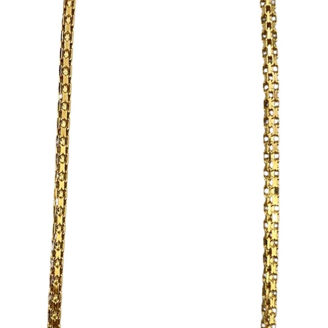 Vintage 1.85mm Fancy Link Design Necklace 18k Gold For Sale 2