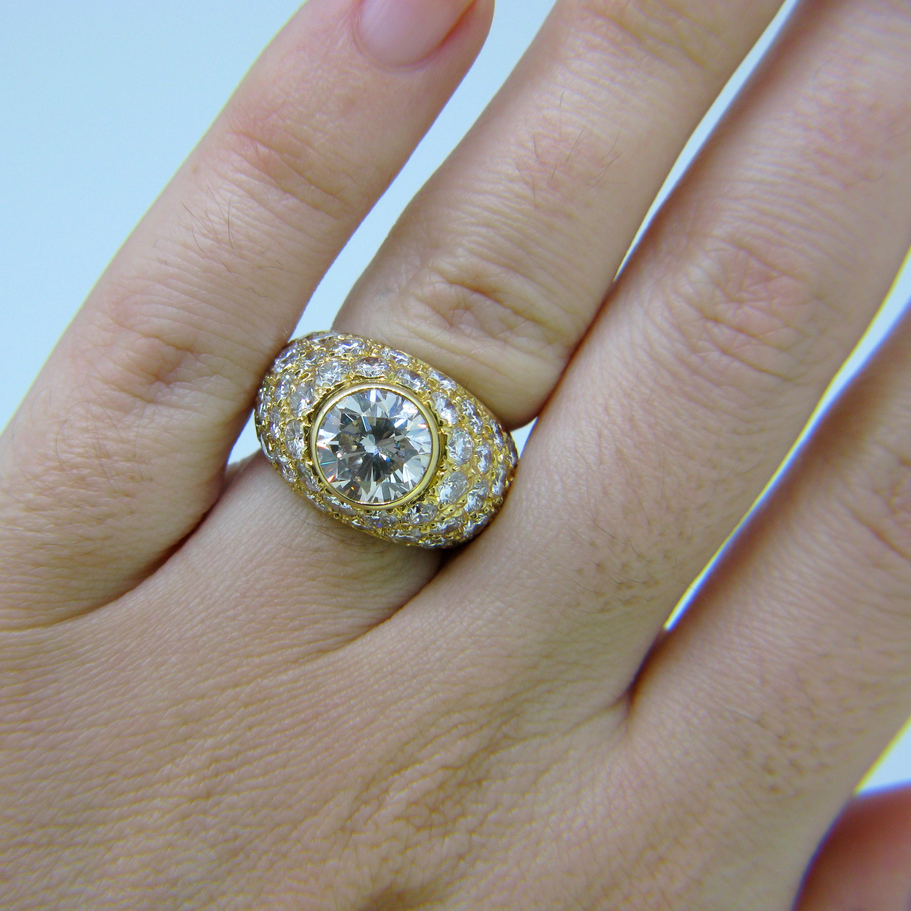 Vintage 1.85 Carat Diamond Yellow Gold Ring 1