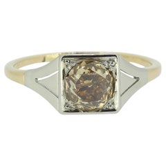 Vintage 1,87 Altschliff Fancy Brown Diamant Verlobungsring
