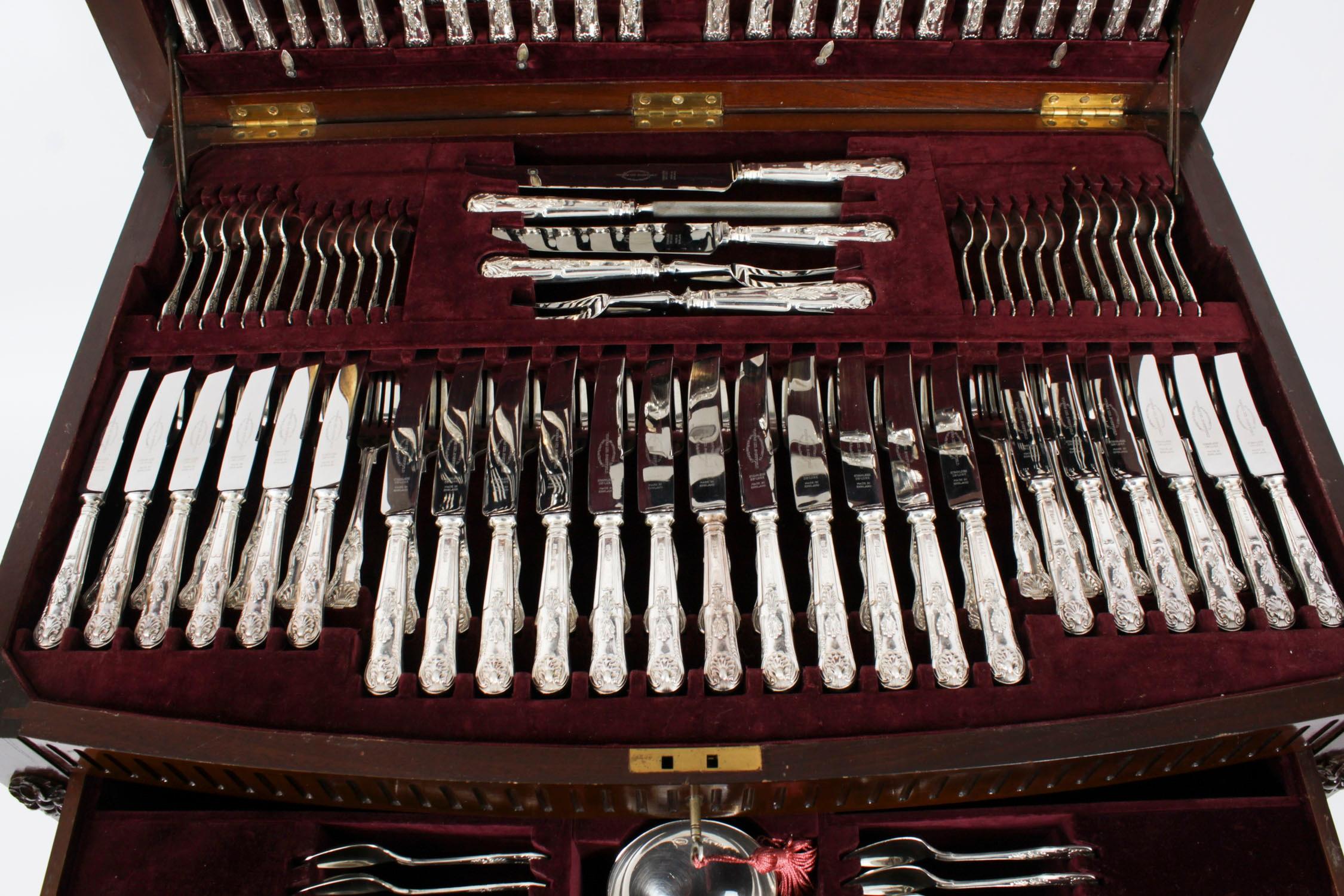 Vintage 187 Piece Canteen 12 Place Sterling Silver Cutlery Viners 20th Century 2