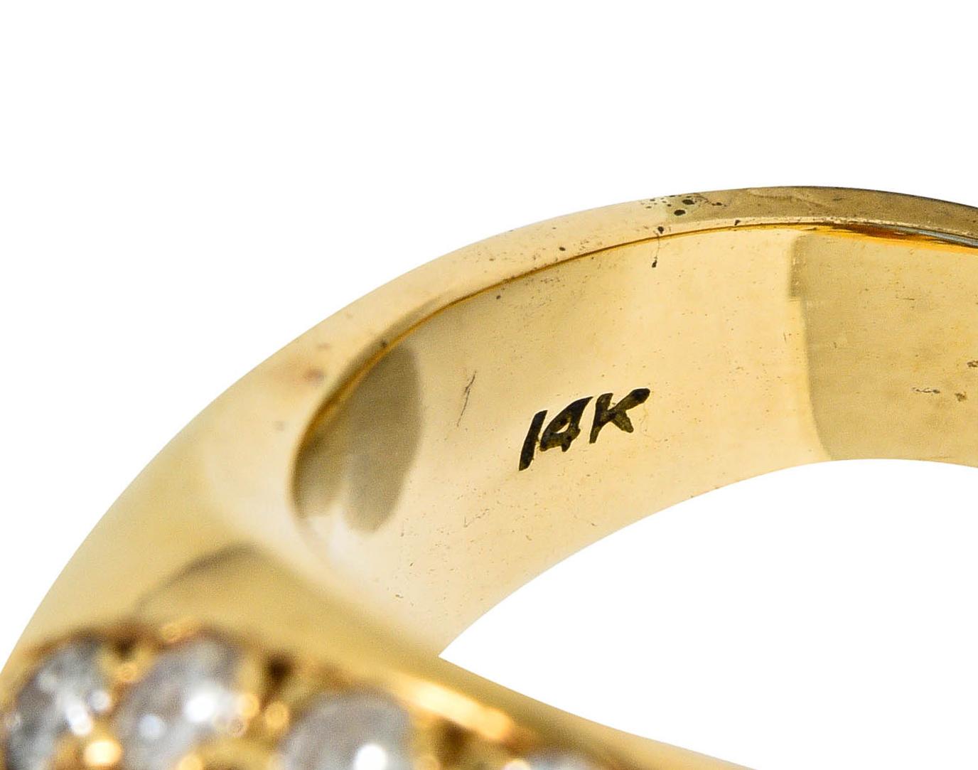 Vintage 18.75 Carats Aquamarine Diamond 14 Karat Gold Unisex Statement Ring 3