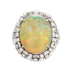 Estate GIA 18.81 Carat Opal Diamond 14 Karat Cocktail Ring