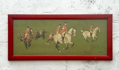 Vintage 1895 German Chomo Lithograph Polo Scene