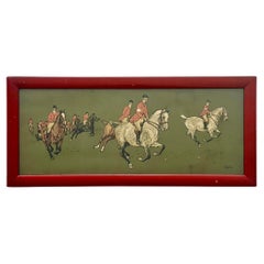 Vintage 1895 Litografía Alemana Chomo Escena de Polo