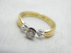 Vintage 18ct Gold 0.65 Cttw Diamond Heavy Solitaire Engagement Ring Size P 7.75