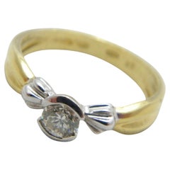 Vintage 18ct Gold 0.65 Cttw Diamond Heavy Solitaire Engagement Ring Size P 7.75