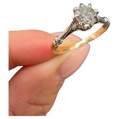 Vintage 18ct Gold, 1940s 0.40 Carat Diamond Single Stone Engagement Ring