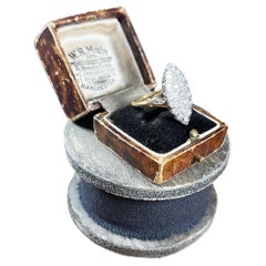 Bague vintage en or 18ct et diamant marquise français des années 1940