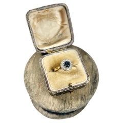 Vintage 18ct Gold 1960's Saphir & Diamant Cluster Ring