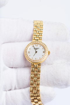 Orologio da polso da donna Longines vintage in oro 18 ct e diamanti