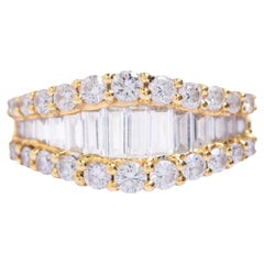 Anello vintage con pavé di diamanti in stile Art Déco in oro 18 ct.