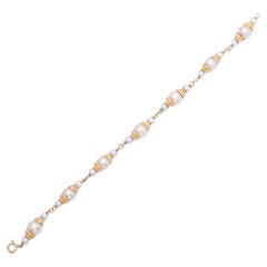 Vintage 18ct Goldarmband mit Zuchtperlen